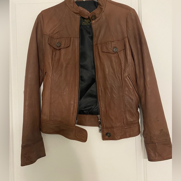 Handmade Italian Brown Real leather jacket size: S - Picture 1 of 4